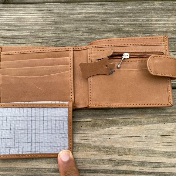 Wallet Handmade Brown Genuine Leather Card Holder - Picture 6 of 10